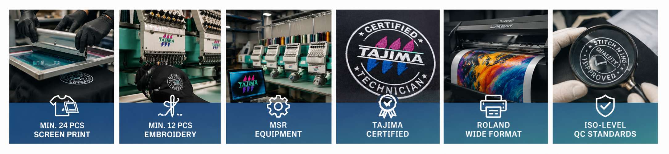 Client proof quality bar showing capabilities and standards